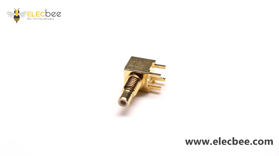 Right angle SMB connector through hole